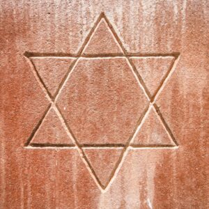 Closeup shot of Jewish star of David six-pointed star